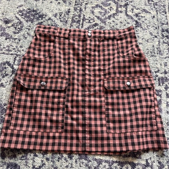 Urban Outfitters Punk Grunge Brown and Black Avril Utility Mini Skirt Size M - Picture 3 of 8